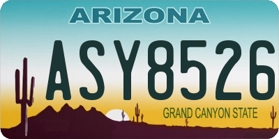 AZ license plate ASY8526