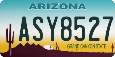 AZ license plate ASY8527