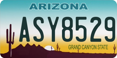 AZ license plate ASY8529