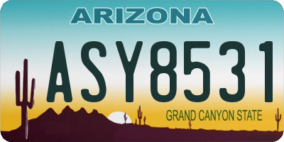 AZ license plate ASY8531