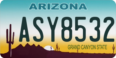 AZ license plate ASY8532