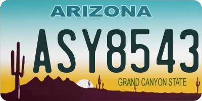 AZ license plate ASY8543