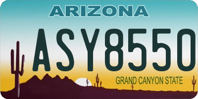 AZ license plate ASY8550