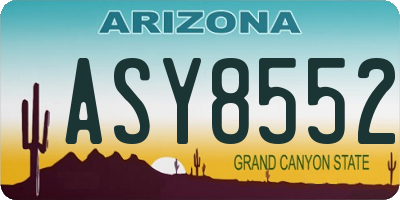 AZ license plate ASY8552