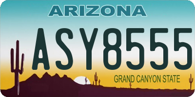 AZ license plate ASY8555