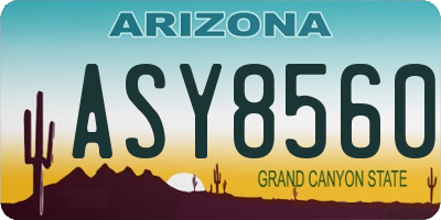 AZ license plate ASY8560