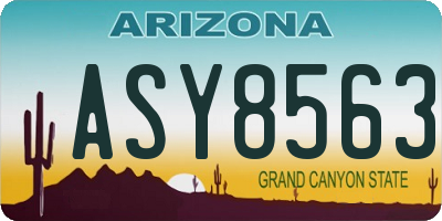 AZ license plate ASY8563