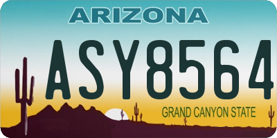 AZ license plate ASY8564