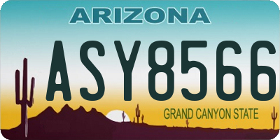 AZ license plate ASY8566