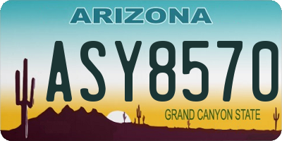 AZ license plate ASY8570