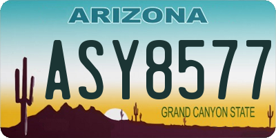 AZ license plate ASY8577