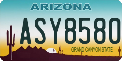 AZ license plate ASY8580