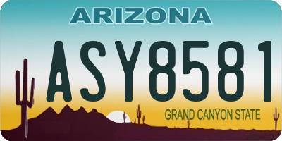 AZ license plate ASY8581