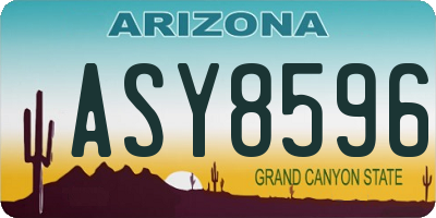 AZ license plate ASY8596