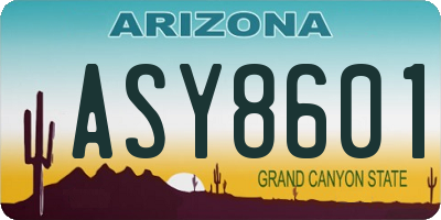 AZ license plate ASY8601