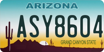 AZ license plate ASY8604