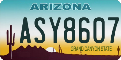 AZ license plate ASY8607