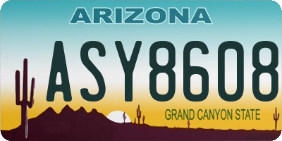 AZ license plate ASY8608