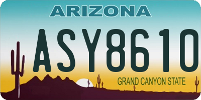 AZ license plate ASY8610