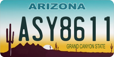 AZ license plate ASY8611
