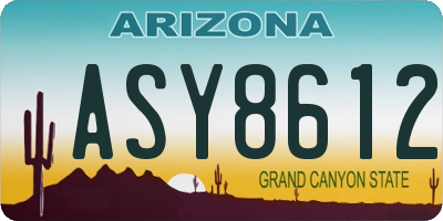 AZ license plate ASY8612