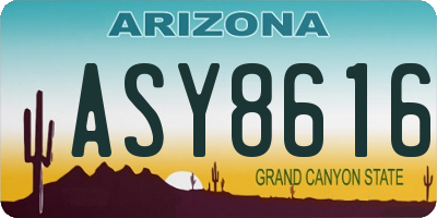 AZ license plate ASY8616