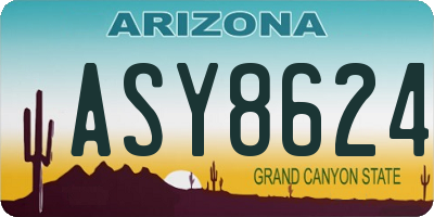 AZ license plate ASY8624