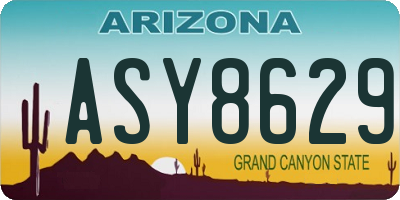 AZ license plate ASY8629
