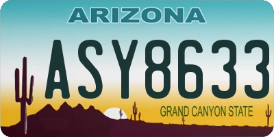 AZ license plate ASY8633