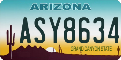 AZ license plate ASY8634