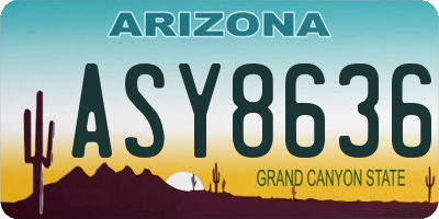 AZ license plate ASY8636
