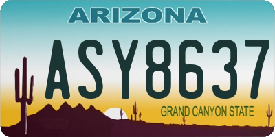 AZ license plate ASY8637