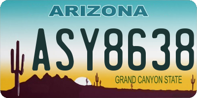 AZ license plate ASY8638