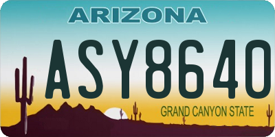 AZ license plate ASY8640