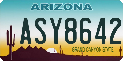 AZ license plate ASY8642