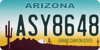AZ license plate ASY8648