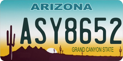 AZ license plate ASY8652