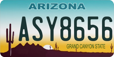 AZ license plate ASY8656