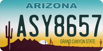 AZ license plate ASY8657