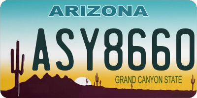 AZ license plate ASY8660