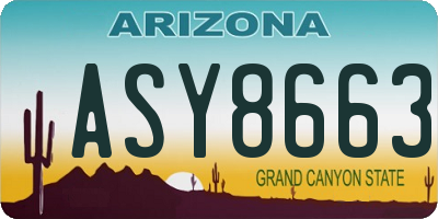 AZ license plate ASY8663