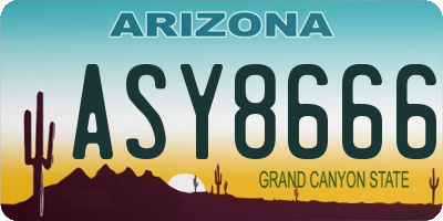 AZ license plate ASY8666