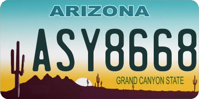AZ license plate ASY8668