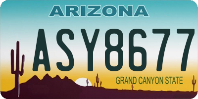 AZ license plate ASY8677