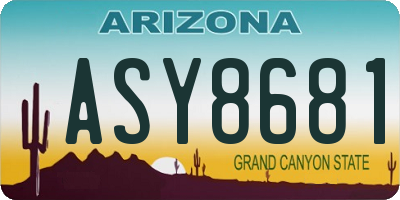 AZ license plate ASY8681