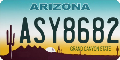 AZ license plate ASY8682