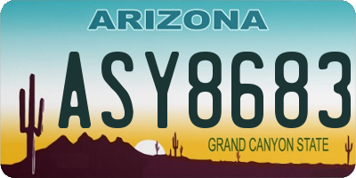 AZ license plate ASY8683