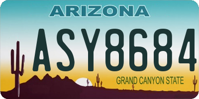 AZ license plate ASY8684