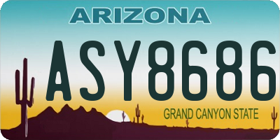 AZ license plate ASY8686