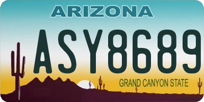 AZ license plate ASY8689